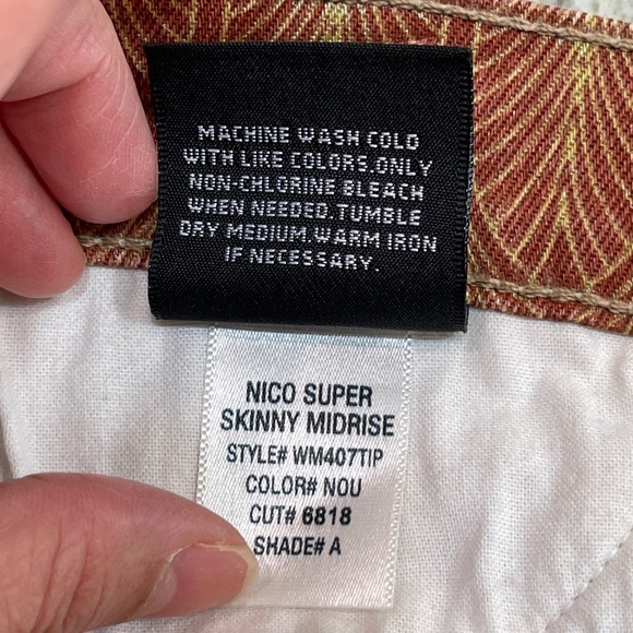 Hudson Nico Super Skinny Jeans Rust Midrise Stretch Size 27 - Picture 7 of 10